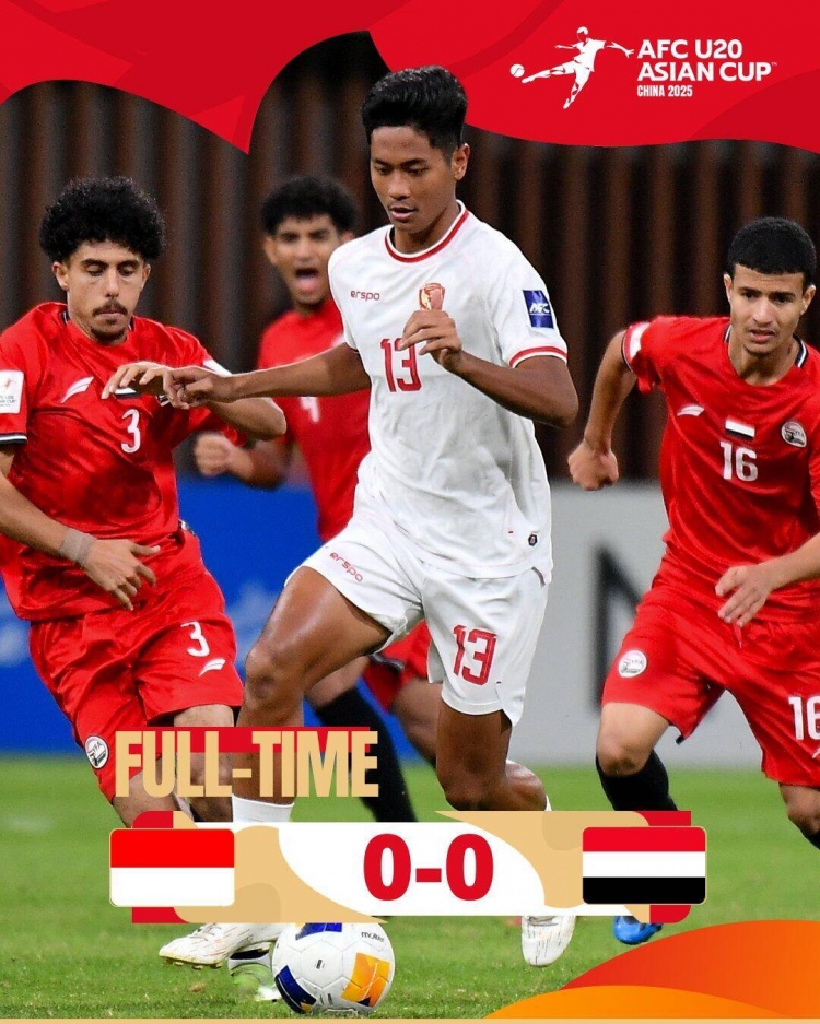  U20亞洲杯：印尼0-0戰(zhàn)平也門(mén)，兩隊(duì)分列C組第三、第四